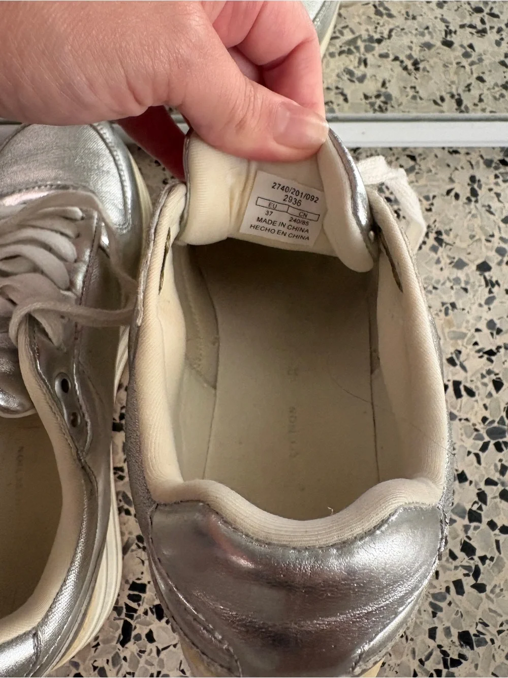 Zara cushioned metallic